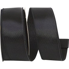 1.5 Inch Black Satin Ribbon With Wired Edges, 10 Yard Spool (1 Spool) SALE ITEM